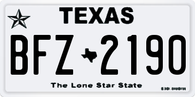 TX license plate BFZ2190