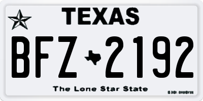 TX license plate BFZ2192