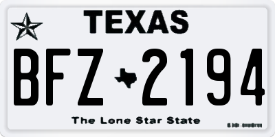 TX license plate BFZ2194