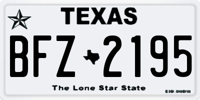 TX license plate BFZ2195
