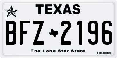 TX license plate BFZ2196