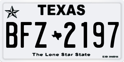 TX license plate BFZ2197