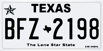 TX license plate BFZ2198