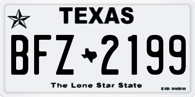 TX license plate BFZ2199