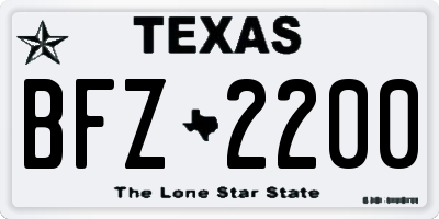 TX license plate BFZ2200