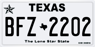 TX license plate BFZ2202