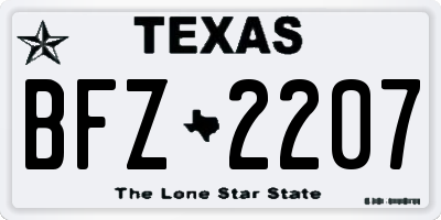 TX license plate BFZ2207