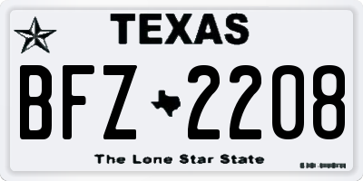 TX license plate BFZ2208