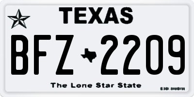 TX license plate BFZ2209