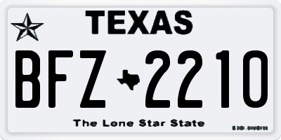 TX license plate BFZ2210