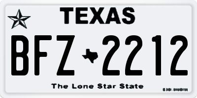 TX license plate BFZ2212