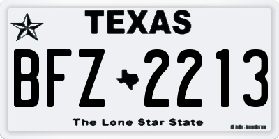TX license plate BFZ2213