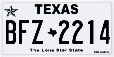 TX license plate BFZ2214