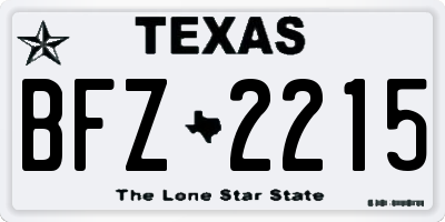 TX license plate BFZ2215