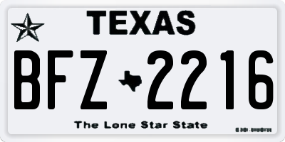 TX license plate BFZ2216