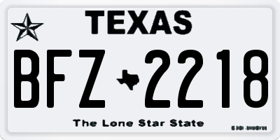 TX license plate BFZ2218