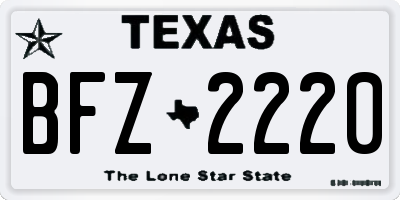 TX license plate BFZ2220