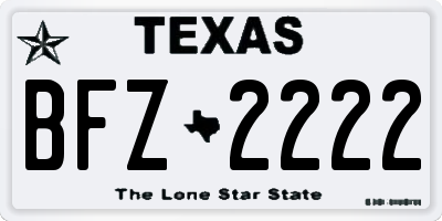 TX license plate BFZ2222
