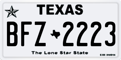 TX license plate BFZ2223