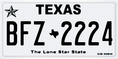 TX license plate BFZ2224