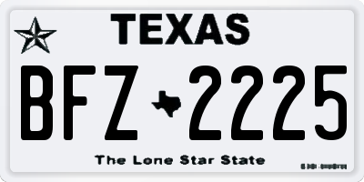 TX license plate BFZ2225