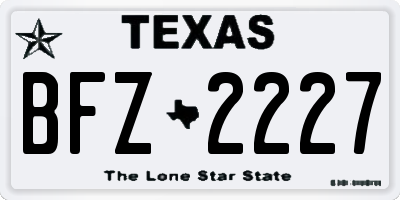 TX license plate BFZ2227