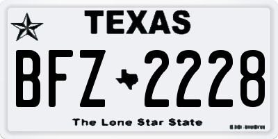 TX license plate BFZ2228