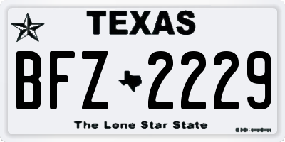 TX license plate BFZ2229