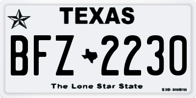 TX license plate BFZ2230