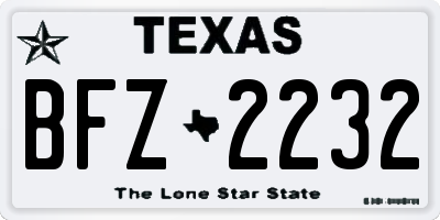 TX license plate BFZ2232