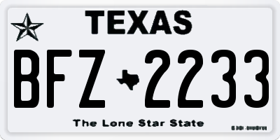 TX license plate BFZ2233