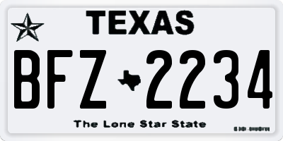 TX license plate BFZ2234