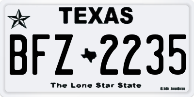 TX license plate BFZ2235