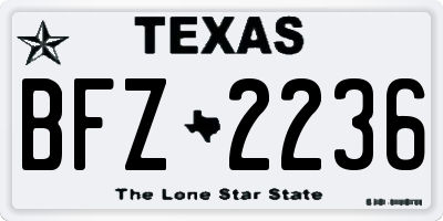 TX license plate BFZ2236