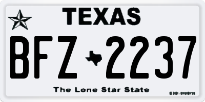 TX license plate BFZ2237