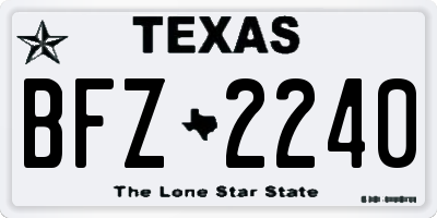 TX license plate BFZ2240