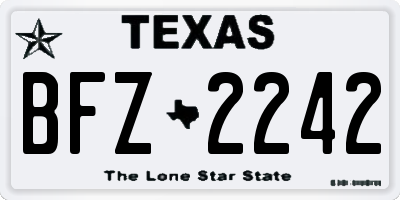TX license plate BFZ2242