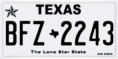 TX license plate BFZ2243