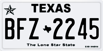 TX license plate BFZ2245
