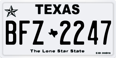 TX license plate BFZ2247