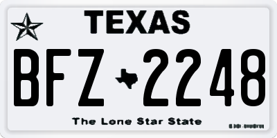 TX license plate BFZ2248
