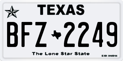 TX license plate BFZ2249