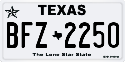 TX license plate BFZ2250