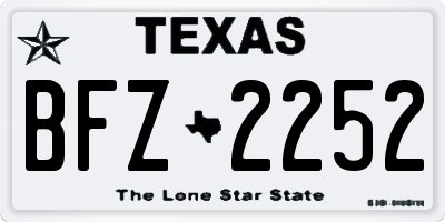 TX license plate BFZ2252