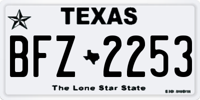 TX license plate BFZ2253