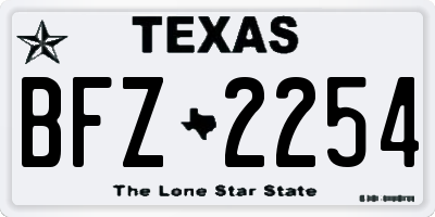 TX license plate BFZ2254