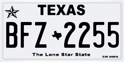 TX license plate BFZ2255