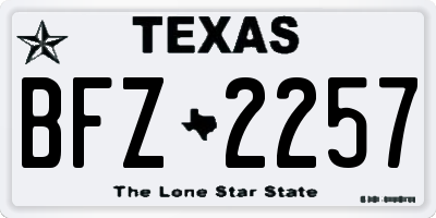 TX license plate BFZ2257