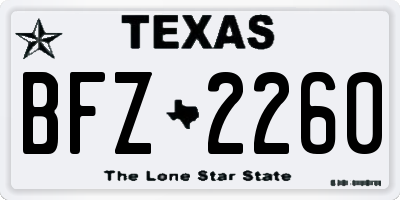 TX license plate BFZ2260