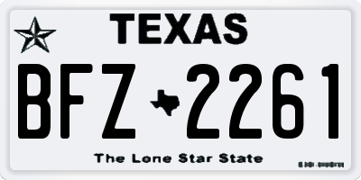 TX license plate BFZ2261